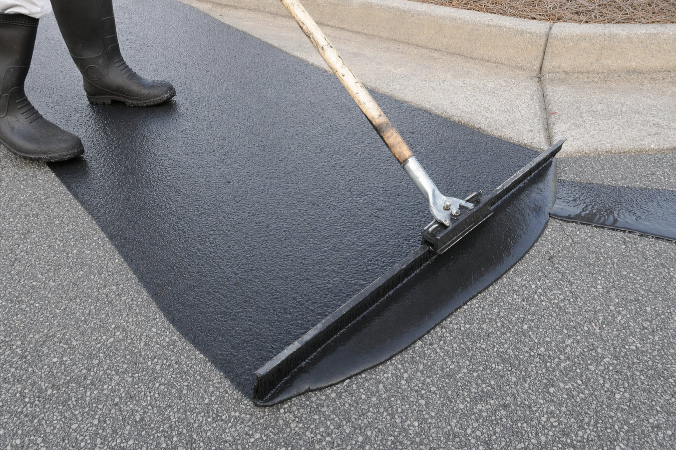 Asphalt sealcoating